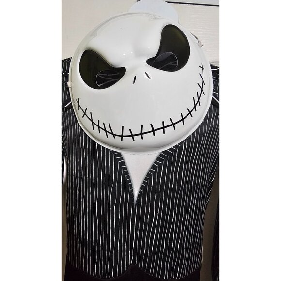 Jack Skellington Kids Costume 10-12 Mask Bat Tie The Nightmare Before Christmas - Picture 3 of 9